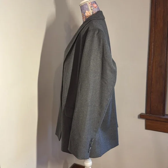 Talbots Wool Gray Blazer Suit Jacket 18w - Picture 3 of 6